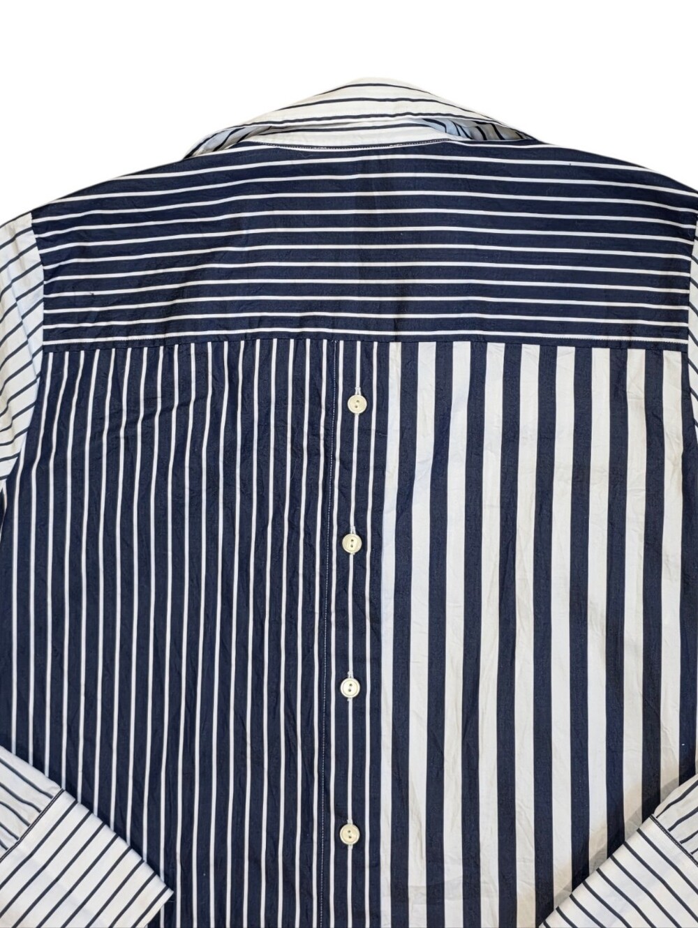 Hinson Wu Striped Button-Down Shirt Dress Navy and White Size Small 100% Cotton - Picture 6 of 9